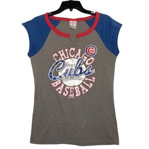 Chicago Cubs MLB Baseball sleeveless top gray blue